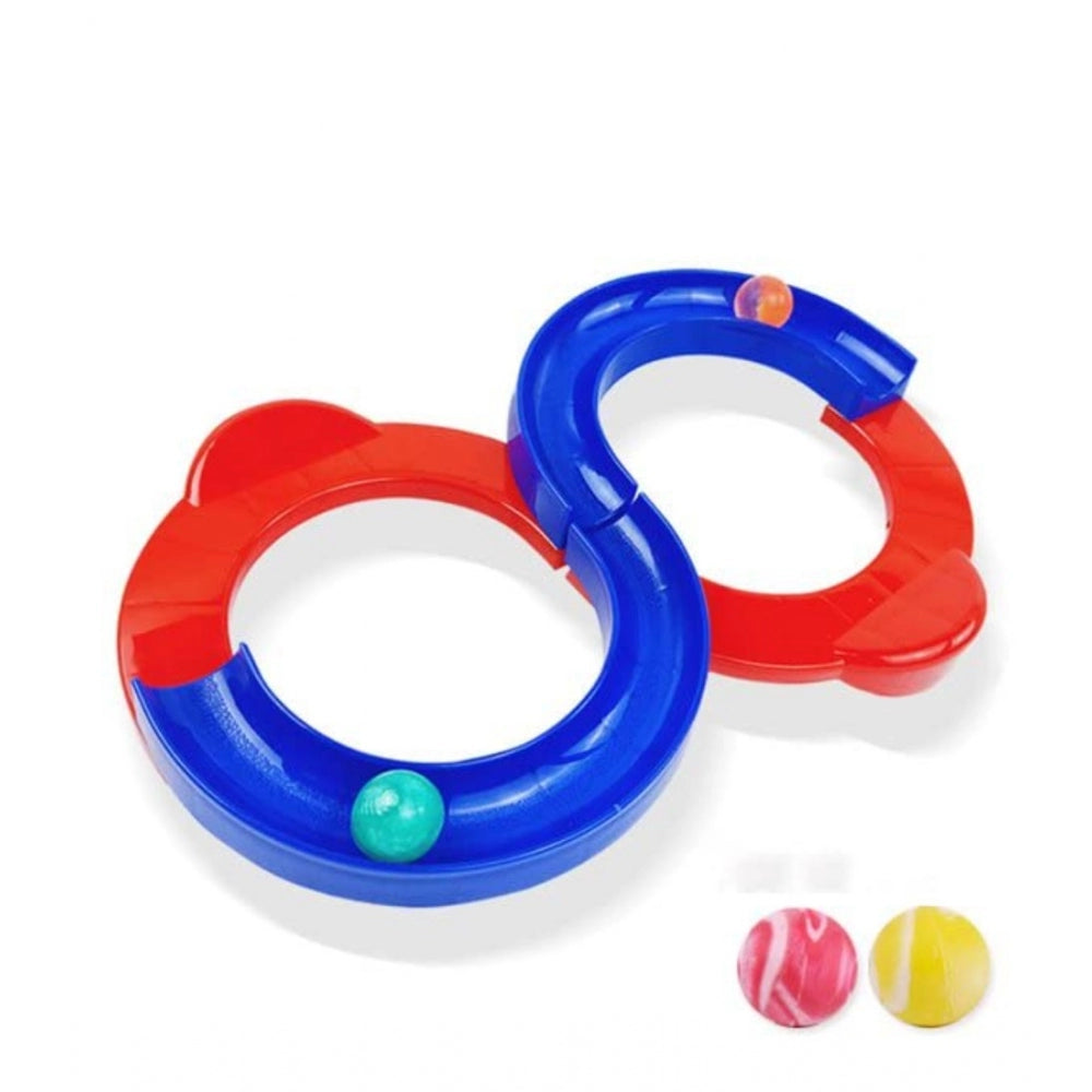 Amfyn Plastic 8 Shape Infinite Loop Interaction Balancing Track Toy Creative Track With 3 Bouncing Balls For Kids (Multicolor)
