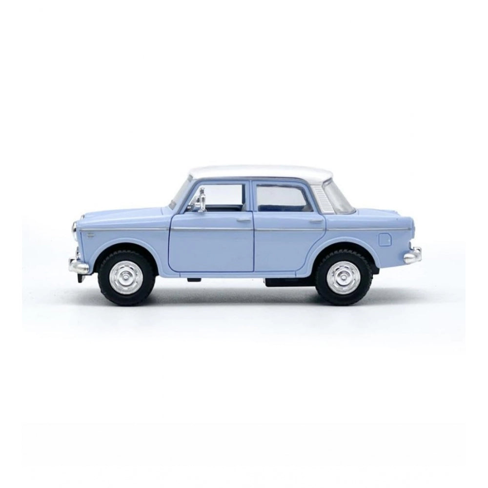 Amfyn Plastic Old Model Fiat Openable Doors Pull Back Action Collectible Car (Sky blue)