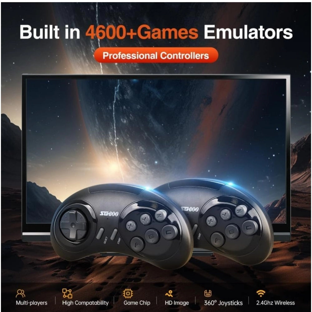 Amfyn Plastic Play Video Game Stick In 4600+ Games (Black)