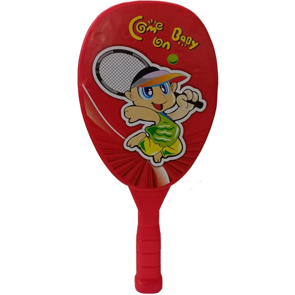 Amfyn Plastic Racket Set For Kids Indoor Outdoor Table Tennis (Red)