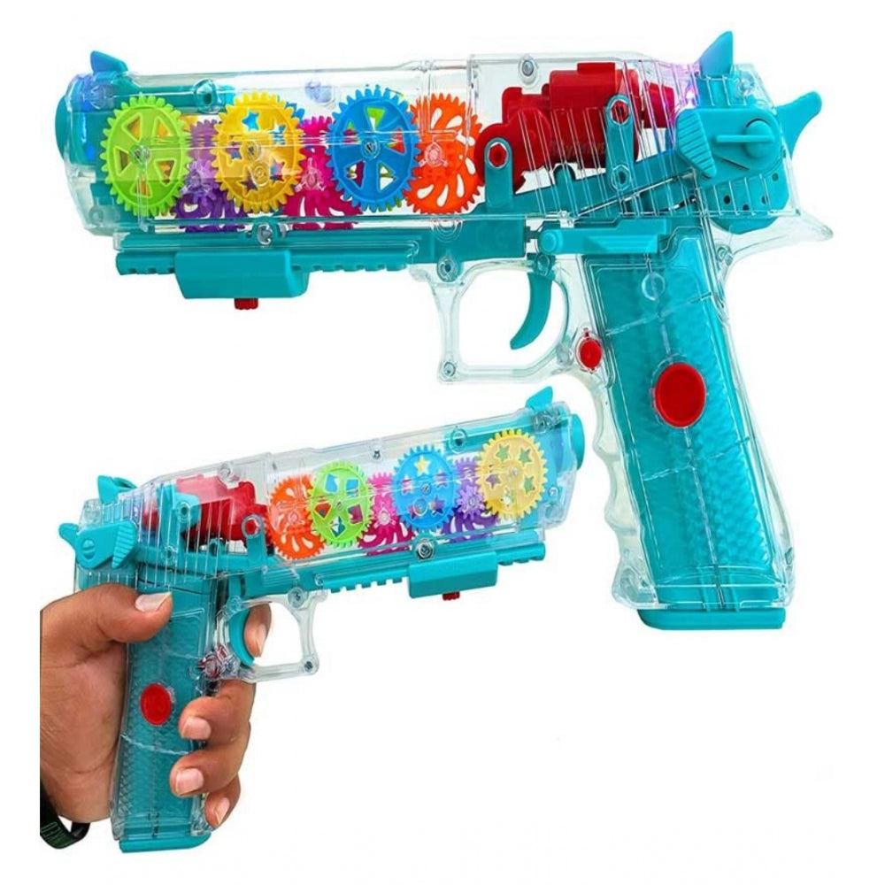 Amfyn Plastic Laser And Flashing 3D Light With Transparent Musical Gun For Kids (Multicolor)