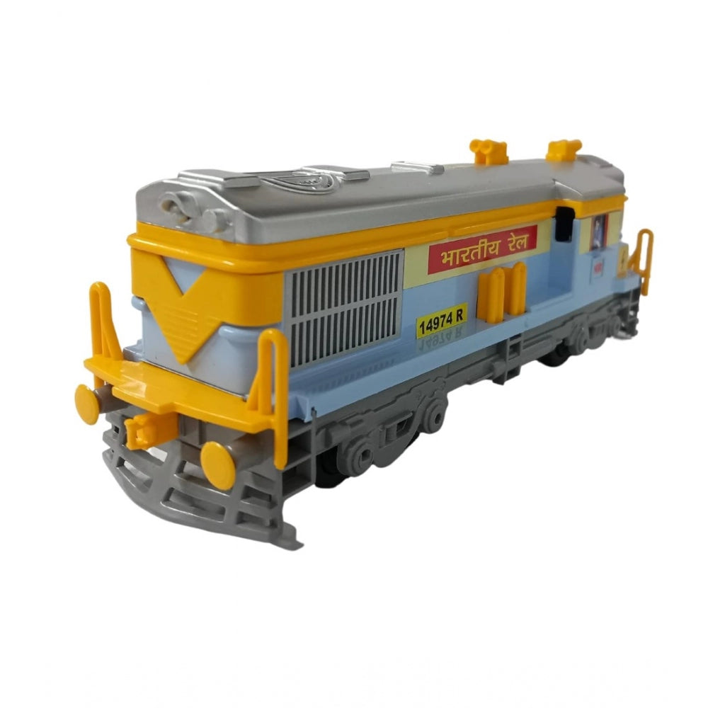 Amfyn Plastic 8 Wheels Engine With Pull Back Action Train (Multicolor)