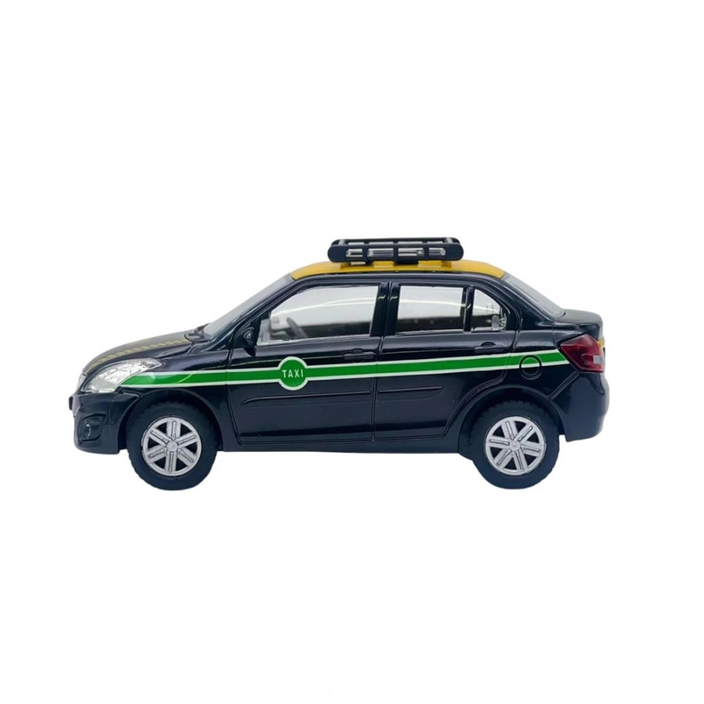 Amfyn Plastic Ola Uber Swift Taxi Model Openable Doors Pull Back Action Car For Kids (Black)