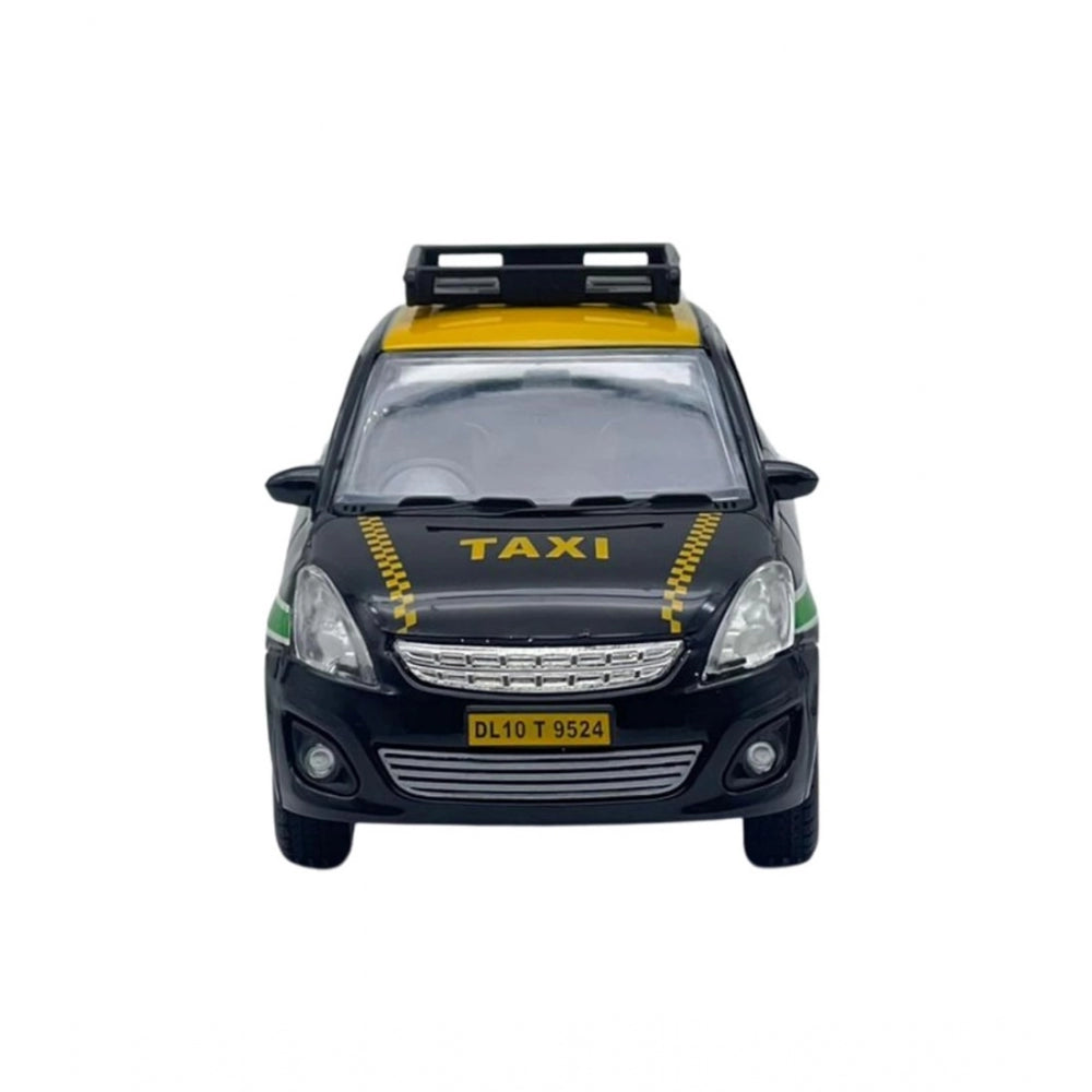 Amfyn Plastic Ola Uber Swift Taxi Model Openable Doors Pull Back Action Car For Kids (Black)