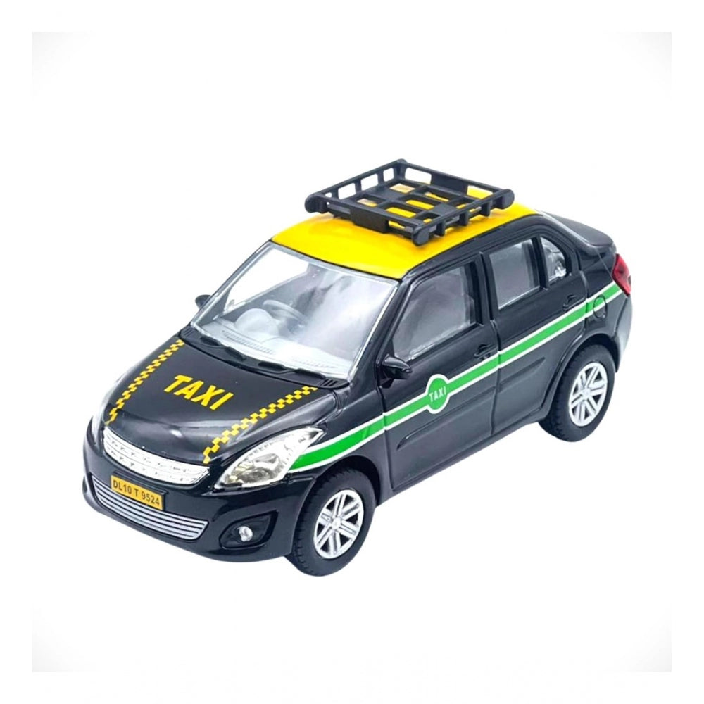 Amfyn Plastic Ola Uber Swift Taxi Model Openable Doors Pull Back Action Car For Kids (Black)
