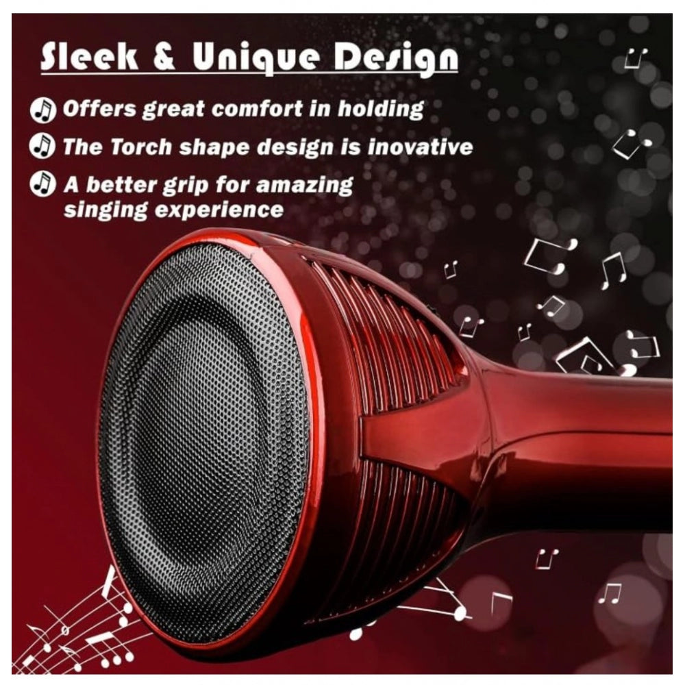 Amfyn Plastic Handheld MultiFunction Mic With Microphone Speaker (Black)
