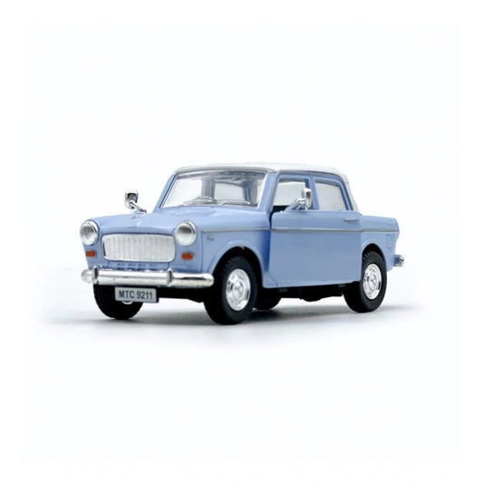 Amfyn Plastic Old Model Fiat Openable Doors Pull Back Action Collectible Car (Sky blue)