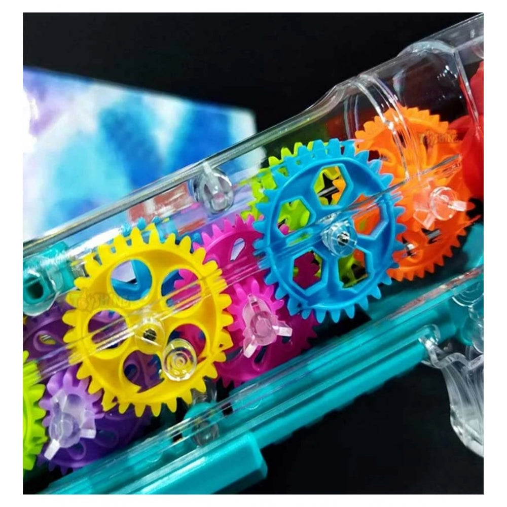 Amfyn Plastic Laser And Flashing 3D Light With Transparent Musical Gun For Kids (Multicolor)