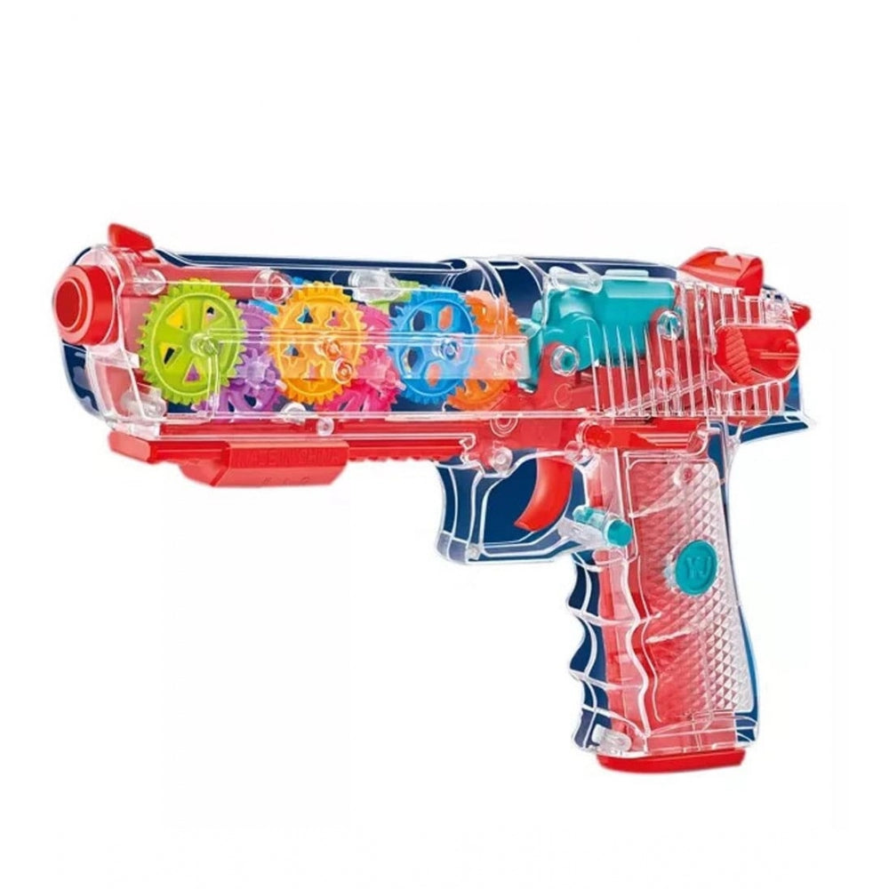 Amfyn Plastic Laser And Flashing 3D Light With Transparent Musical Gun For Kids (Multicolor)