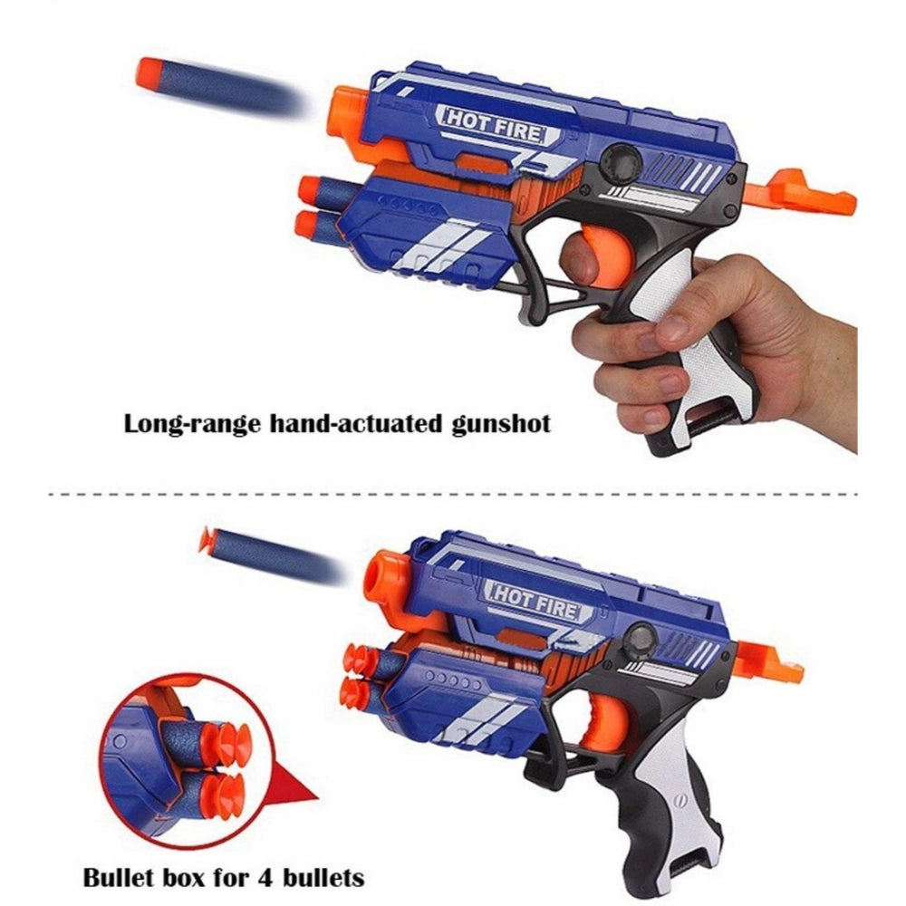 Amfyn Plastic Blaze Storm Soft Bullet Toy Gun For Boy With 10 Safe Soft Foam Bullet Shooting Gun (Blue)