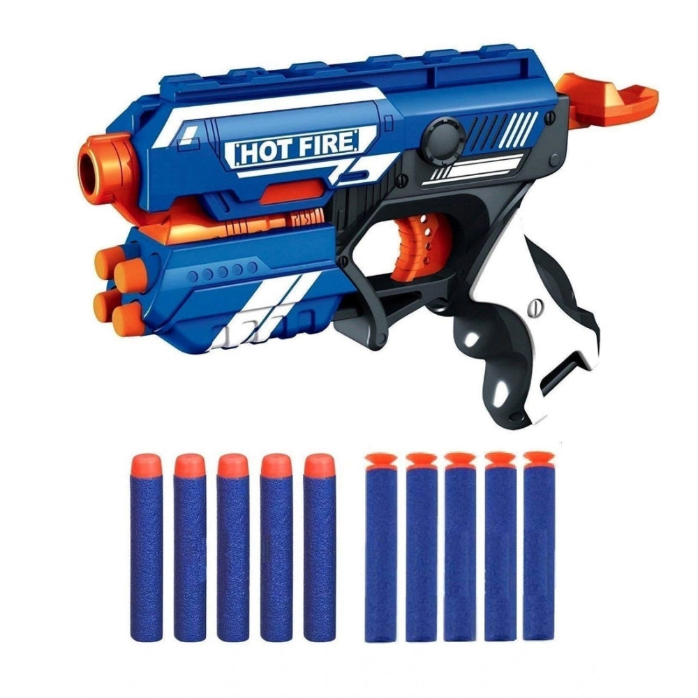Amfyn Plastic Blaze Storm Soft Bullet Toy Gun For Boy With 10 Safe Soft Foam Bullet Shooting Gun (Blue)