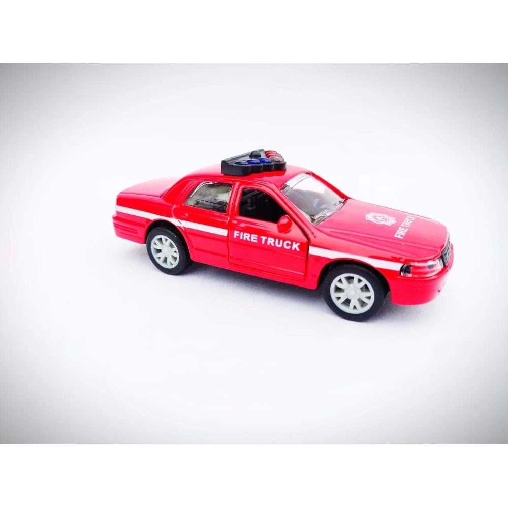 Amfyn Plastic Diecast Metal Pullback Police Car (Red)