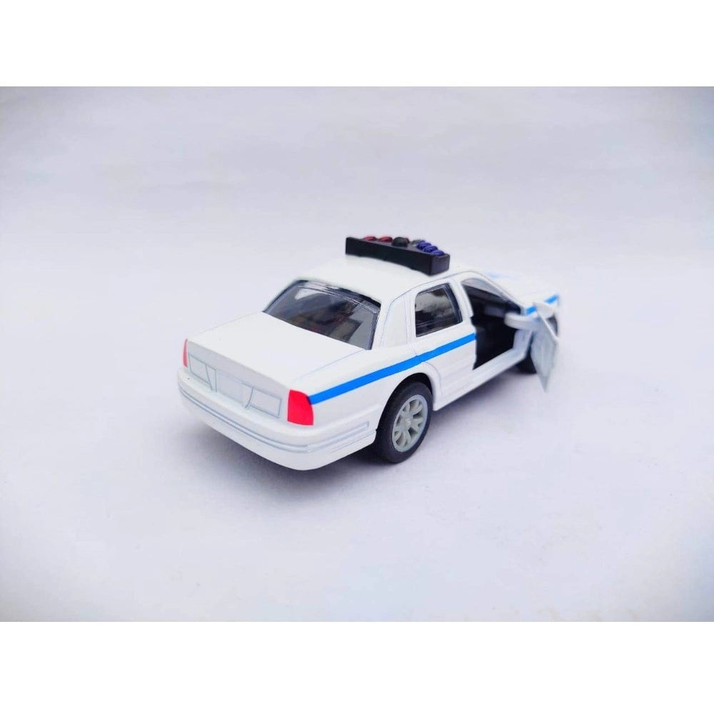 Amfyn Plastic Diecast Metal Pullback Police Car (Red)
