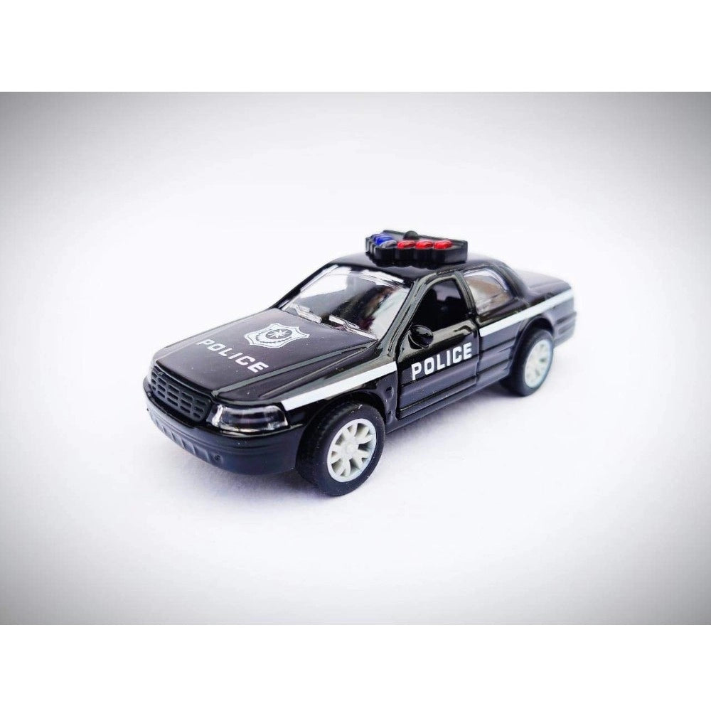 Amfyn Plastic Diecast Metal Pullback Police Car (Red)
