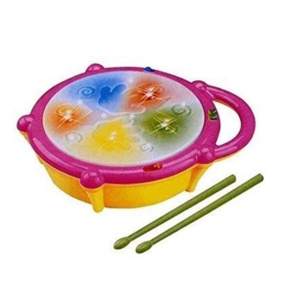 Amfyn Plastic 3D Flash Drums With Lights Musical (Assorted)