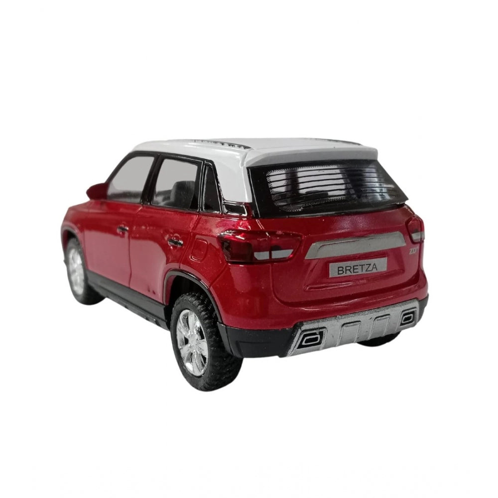 Amfyn Plastic Brezza Red White Suv Car For Kids (Red)