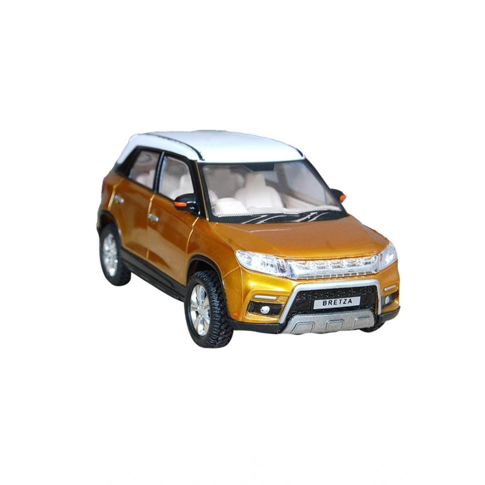 Amfyn Plastic Bretza Suv Pull Back Car (Gold)