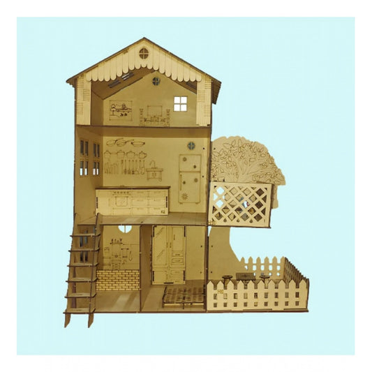 Amfyn Plastic Dollhouse For Girls With Furniture (Assorted)