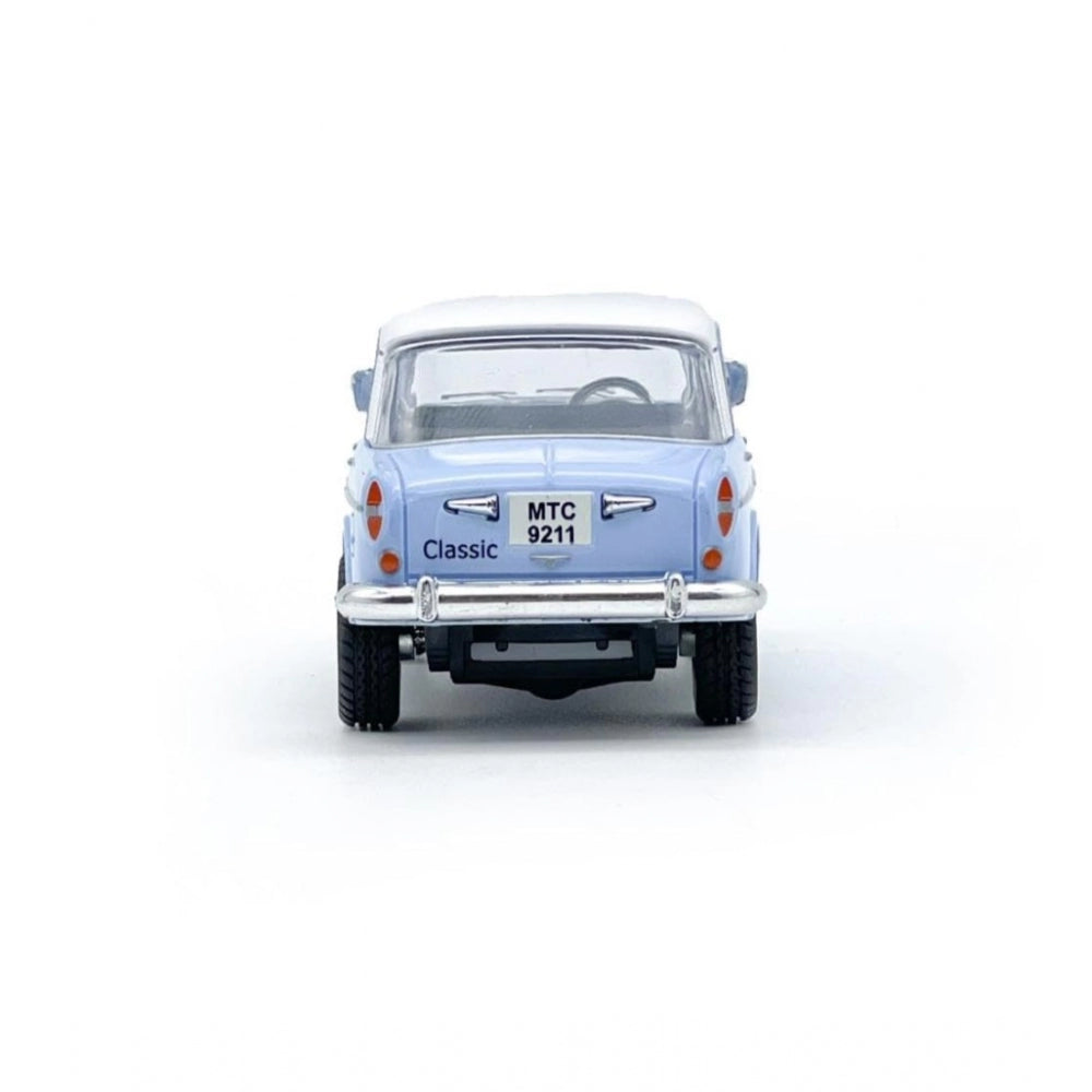 Amfyn Plastic Old Model Fiat Openable Doors Pull Back Action Collectible Car (Sky blue)