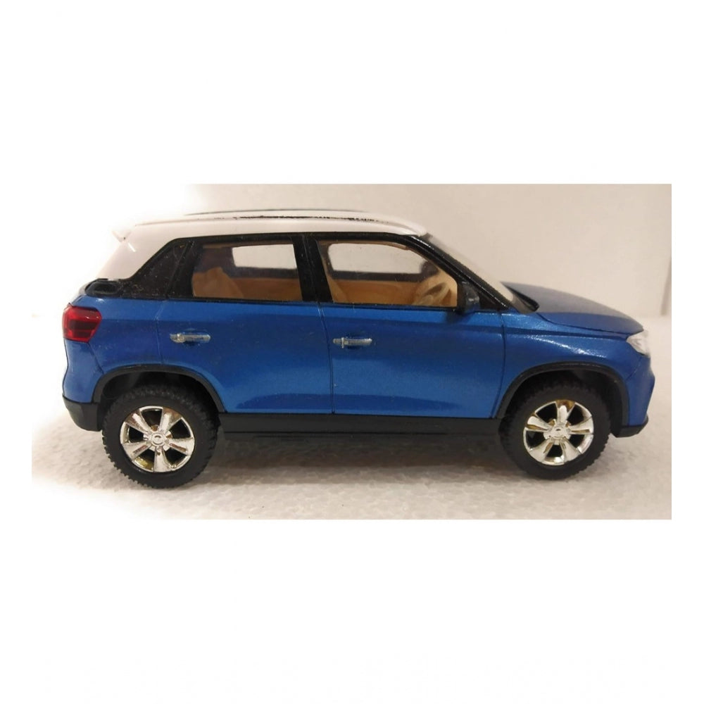 Amfyn Plastic Brezza Suv Pull Back Action Car (Blue)