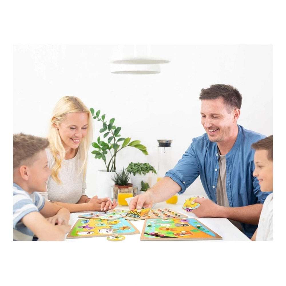 Amfyn Wooden Educational Learning Toy Wooden Puzzle Board Hindi Wovel (Wood Color)