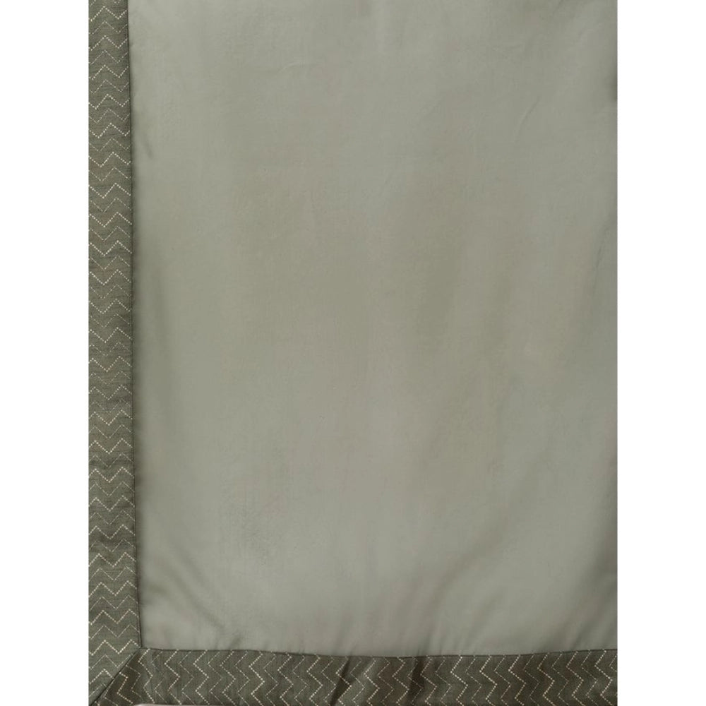 Amfyn Women's Casual 3-4Th Sleeve Ethnic Motifs Poly Silk KurtiPalazzo And Dupatta Set (Green)