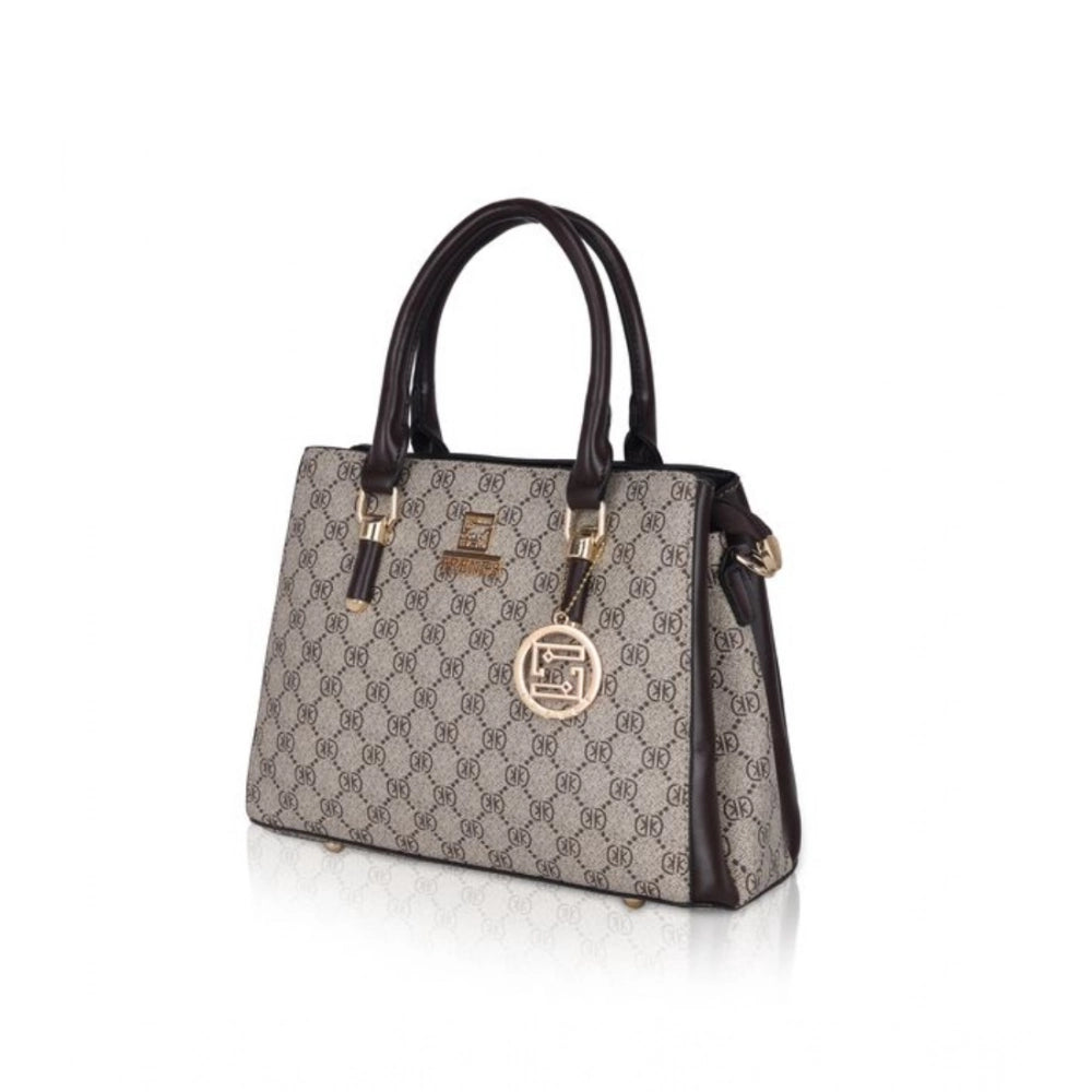 Amfyn Women's Faux Leather Printed Handbag (Coffee)