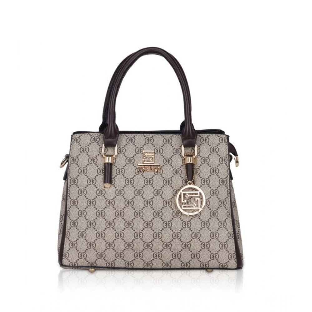Amfyn Women's Faux Leather Printed Handbag (Coffee)