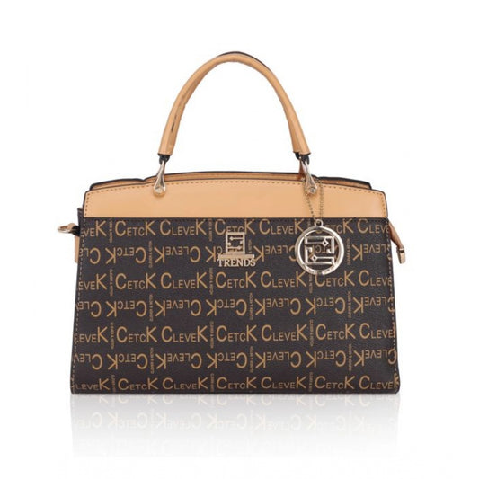 Fashion Women's Faux Leather Printed Handbag (Camel)