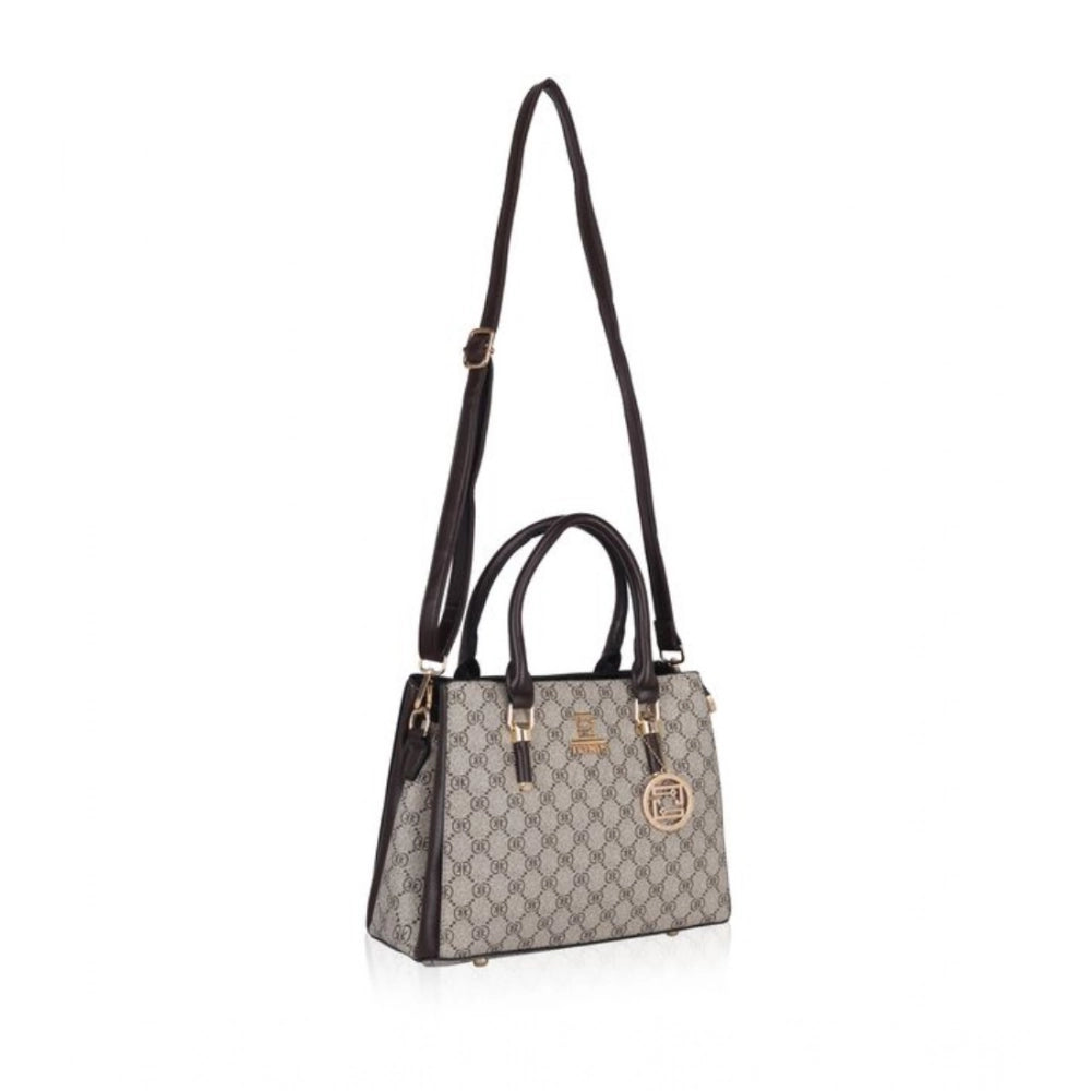 Amfyn Women's Faux Leather Printed Handbag (Coffee)