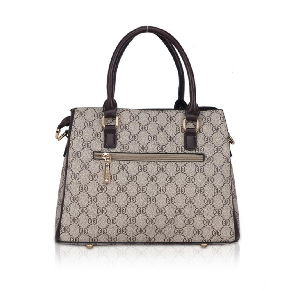 Amfyn Women's Faux Leather Printed Handbag (Coffee)