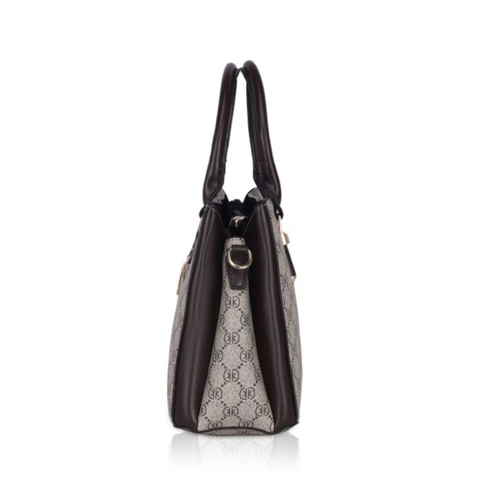 Amfyn Women's Faux Leather Printed Handbag (Coffee)