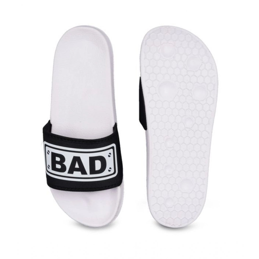 Amfyn Men's Rubber Comfortable Flip-Flops and Slippers (Black)