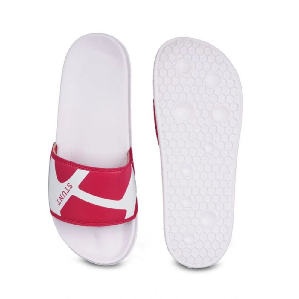 Amfyn Men's Rubber Comfortable Flip-Flops and Slippers (Red)