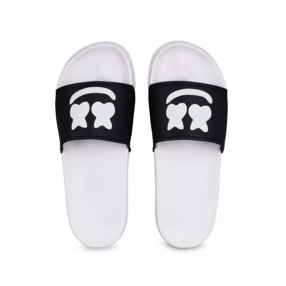 Amfyn Men's Rubber Comfortable Flip-Flops and Slippers (Black)