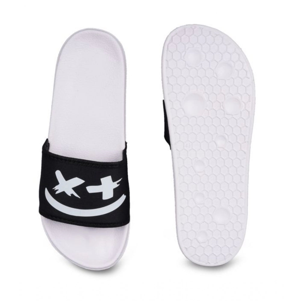 Amfyn Men's Rubber Comfortable Flip-Flops and Slippers (Black)