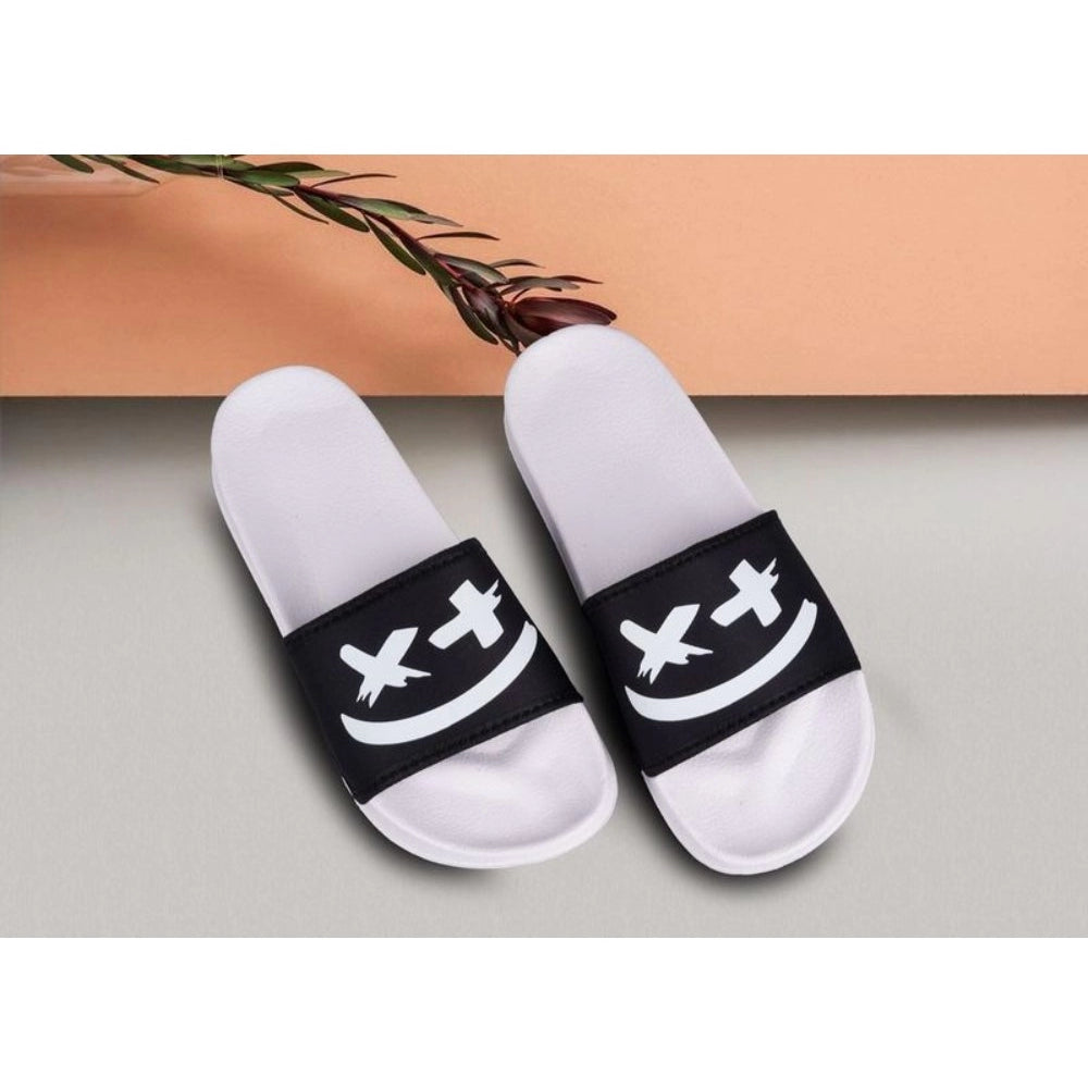 Amfyn Men's Rubber Comfortable Flip-Flops and Slippers (Black)