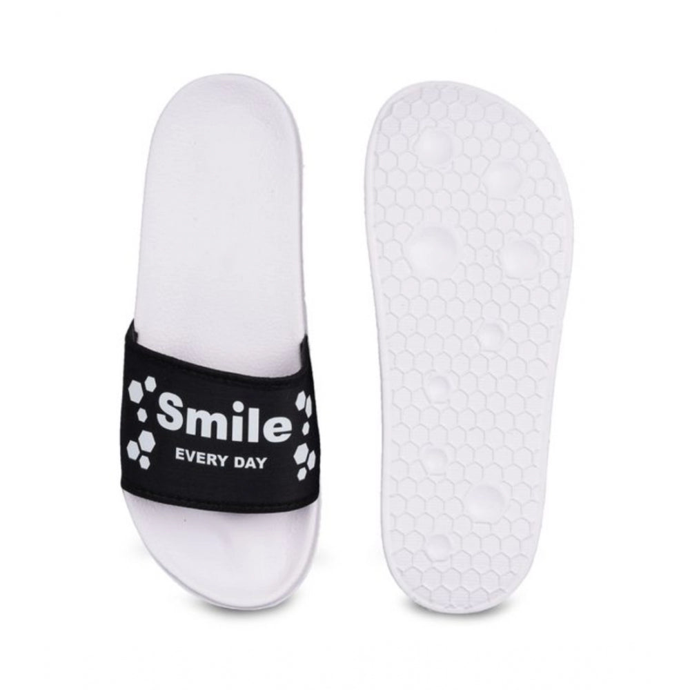 Amfyn Men's Rubber Comfortable Flip-Flops and Slippers (Black)