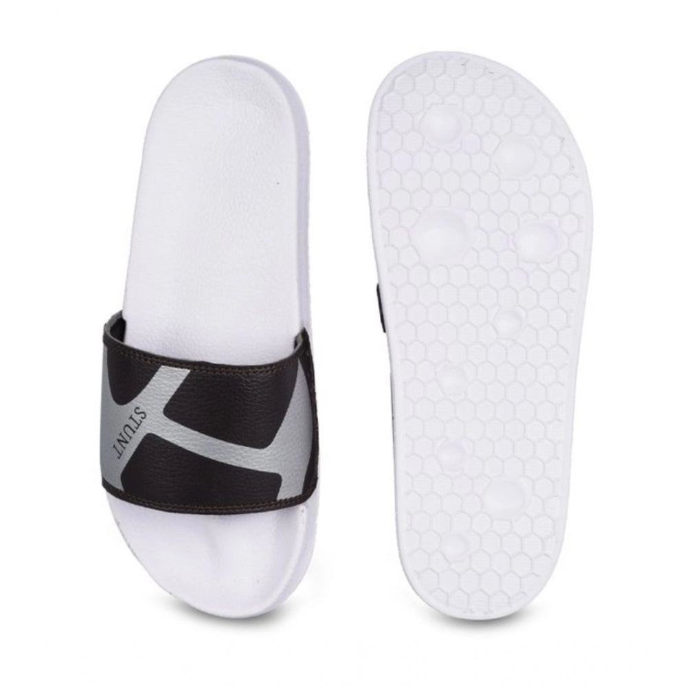 Amfyn Men's Rubber Comfortable Flip-Flops and Slippers (Brown)