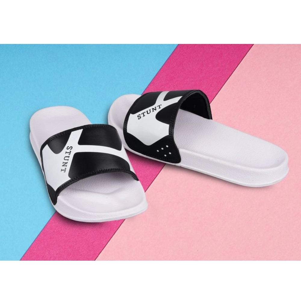 Amfyn Men's Rubber Comfortable Flip-Flops and Slippers (Black)