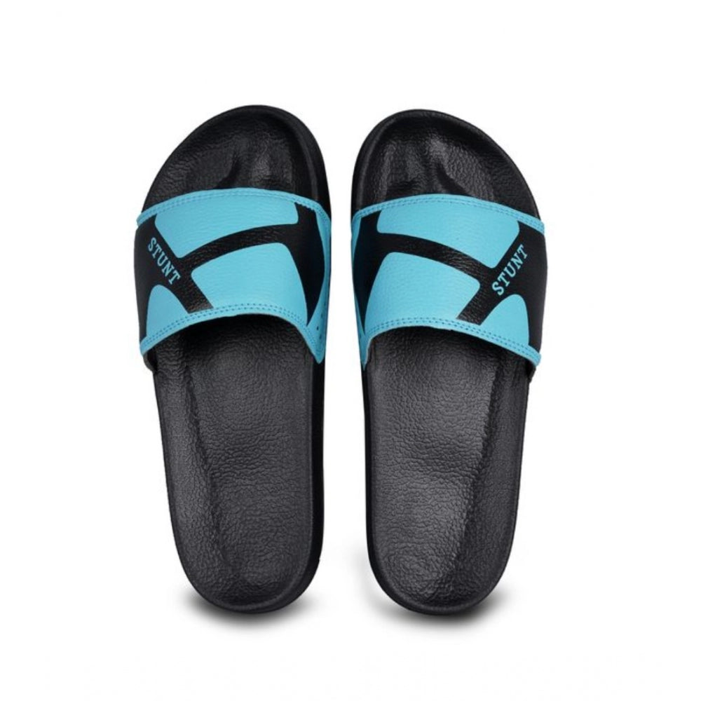 Amfyn Men's Rubber Comfortable Flip-Flops and Slippers (Black)