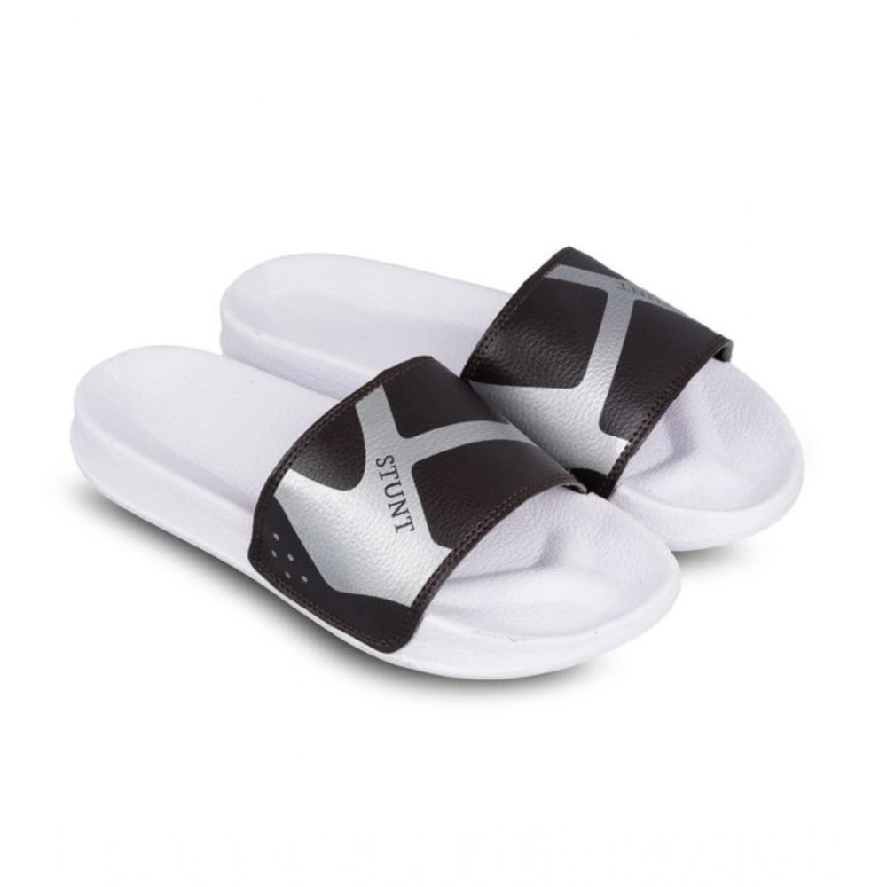 Amfyn Men's Rubber Comfortable Flip-Flops and Slippers (Brown)