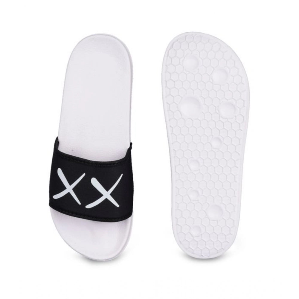 Amfyn Men's Rubber Comfortable Flip-Flops and Slippers (Black)