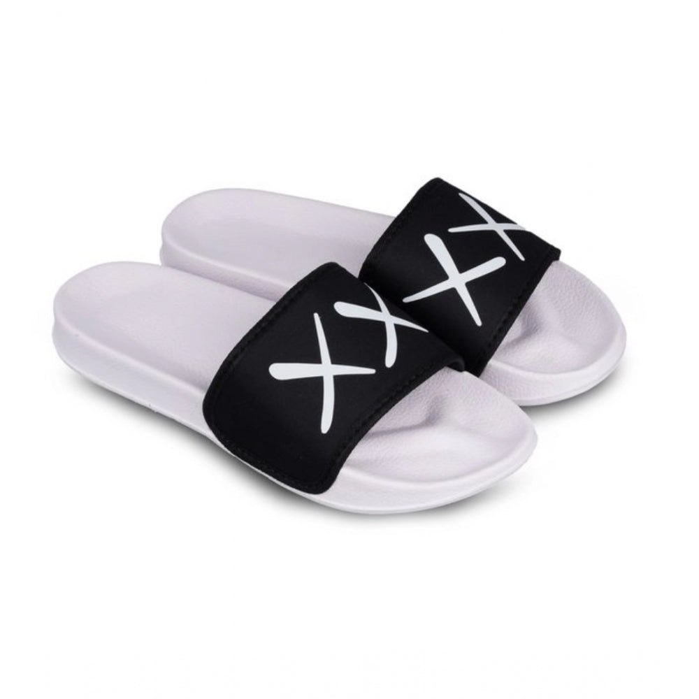 Amfyn Men's Rubber Comfortable Flip-Flops and Slippers (Black)