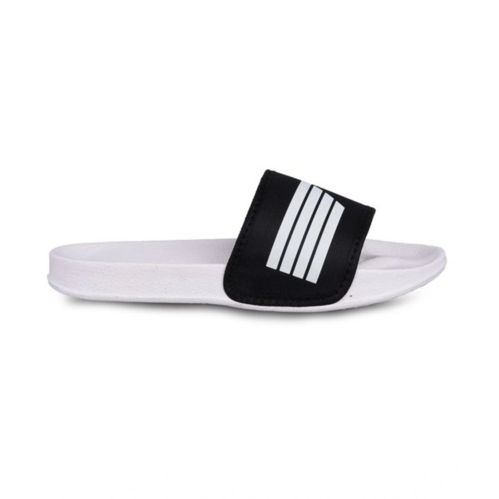 Amfyn Men's Rubber Comfortable Flip-Flops and Slippers (Black)