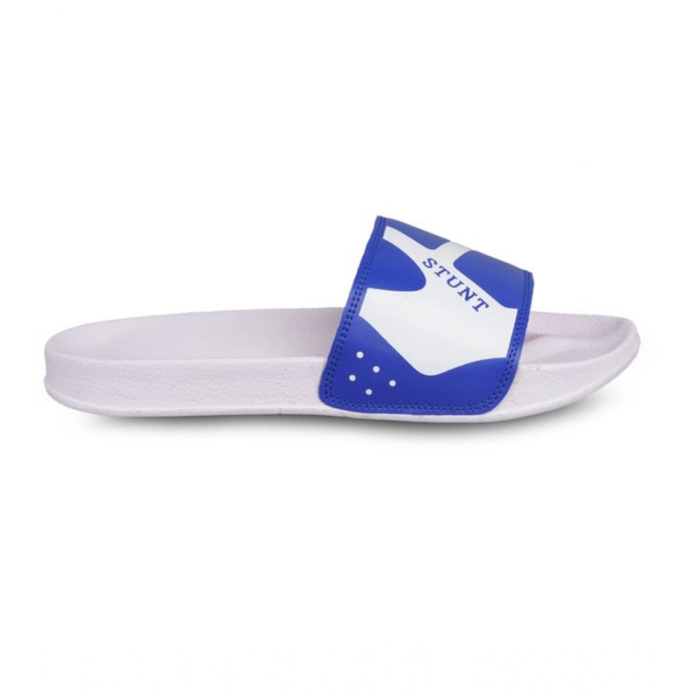 Amfyn Men's Rubber Comfortable Flip-Flops and Slippers (Blue)