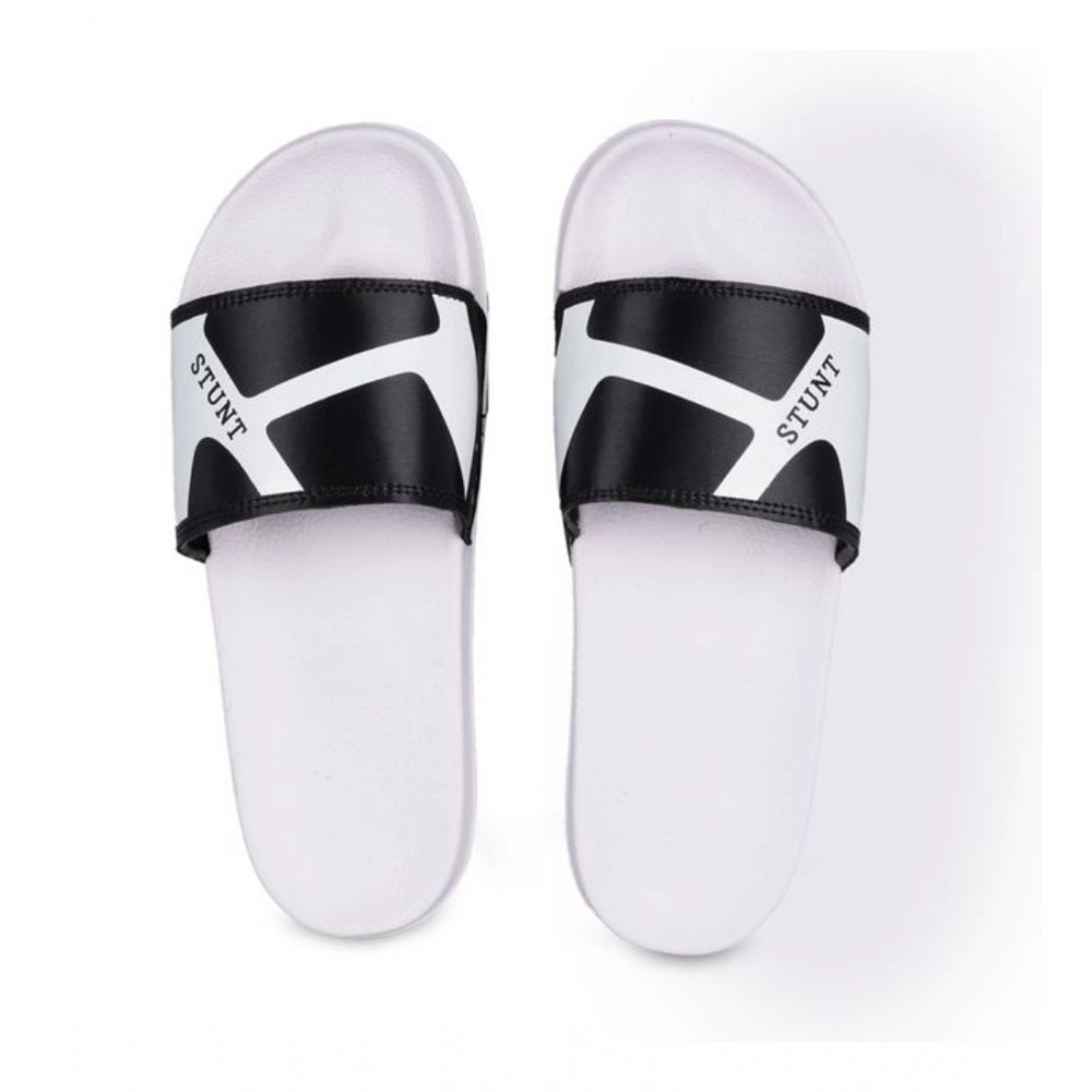 Amfyn Men's Rubber Comfortable Flip-Flops and Slippers (Black)