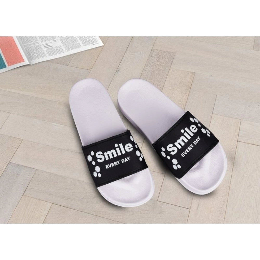 Amfyn Men's Rubber Comfortable Flip-Flops and Slippers (Black)