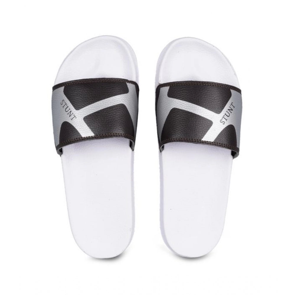 Amfyn Men's Rubber Comfortable Flip-Flops and Slippers (Brown)