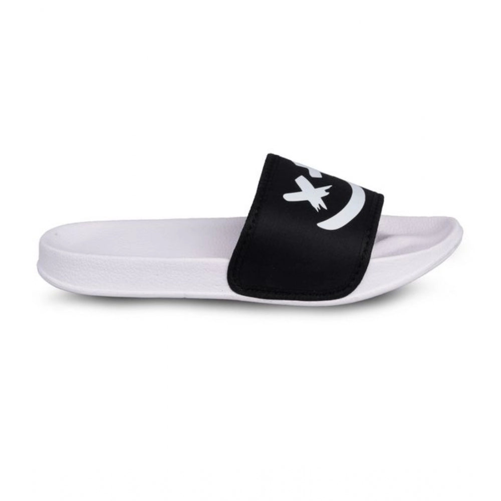 Amfyn Men's Rubber Comfortable Flip-Flops and Slippers (Black)